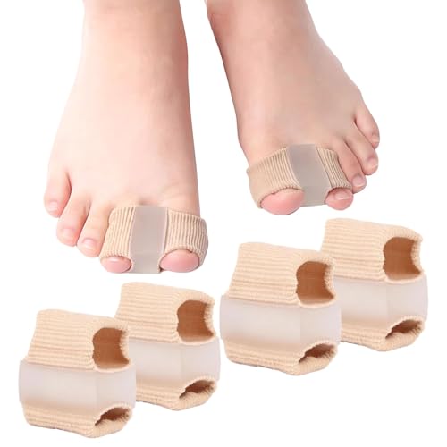 2 Paar Zehenspreizer Hallux Valgus, Silikon Großzehenabstandshalter mit 2 Verschiedene Größen von Zehentrenner, Toe Separator für Hallux Valgus Korrektur Frauen Männer von Rixotix