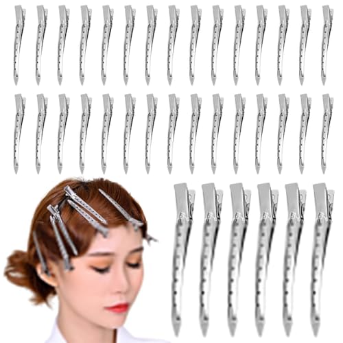 36 Stück Haarklammern Friseurbedarf Metall 9cm EnteBill Haarspangen Silber Abteilklammern Friseur Haarclips Alligator Haarspangen mit Löchern für Damen Mädchen Friseursalon Haarstyling 36 Stück Haarklammern Friseurbedarf Metall 9cm EnteBill Haarspangen Silber Abteilklammern Friseur Haarclips Alligator Haarspangen mit Löchern für Damen Mädchen Friseursalon Haarstyling von Rixotix