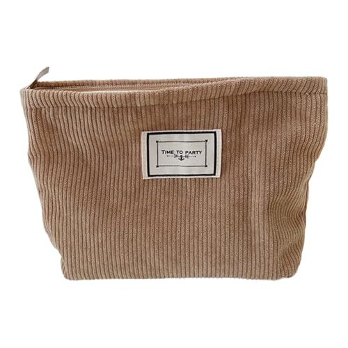 Kulturtasche Kosmetiktasche Kosmetiktasche aus Cord Makeup Organizer Multifunktionaler Reisen Kulturtasche für Damen Mädchen, Khaki von Rixotix