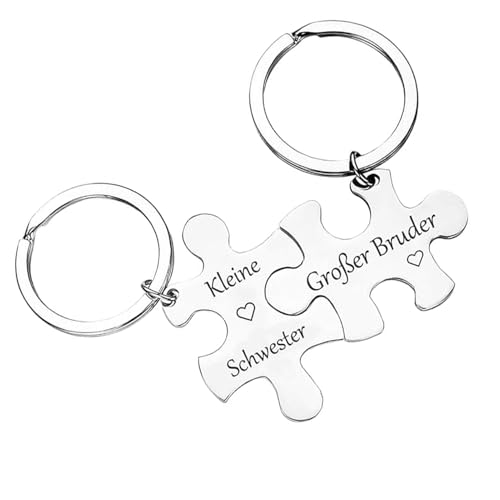 Rixotix 2 Stück Bruder Schwester Geschenke Schlüsselanhänger, Passende Geschenke für Zwillinge, Junge und Mädchen, für Männer bester Freund Geburtstag Geschenk von Rixotix