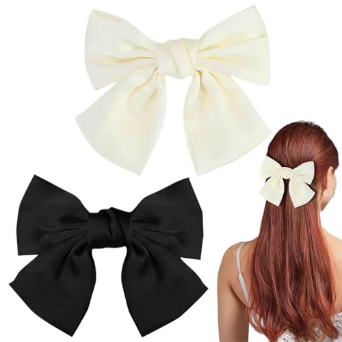 Schleife Haarspange, 2 Stück Frauen Haarschleifen Große Schleife Haarspange Französische Haarspangen Mädchen Haarspangen von Rixotix