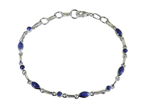 RIYO blau 925 Sterling Silber Lapislazuli Armband raffiniert handgefertigten Naturstein-Schmuck sbralla-44007 von RIYO