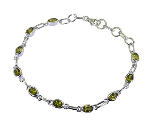 RIYO grün 925 Sterling Silber Peridot Armband symmetrisch handgefertigten Stein Schmuck sbraper-58017 von RIYO