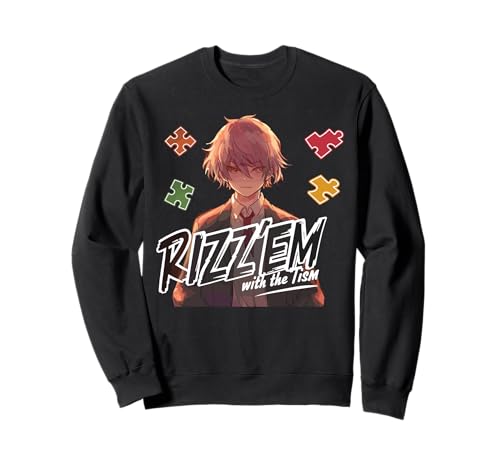 Anime Rizz Em With The Tism Funny Autism Kids Men Women Sweatshirt Anime Rizz Em With The Tism Funny Autism Kids Men Women Sweatshirt von Rizz em with the tism Kids Funny Autism Men Women