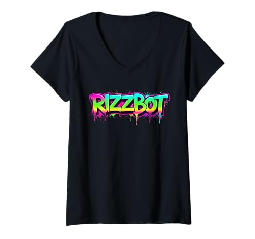 Damen Rizzbot AI Meme Slang Trend 6 7 Six Seven Rizzbot T-Shirt mit V-Ausschnitt Damen Rizzbot AI Meme Slang Trend 6 7 Six Seven Rizzbot T-Shirt mit V-Ausschnitt von Rizzbot Meme T Shirts For Men Women Kids