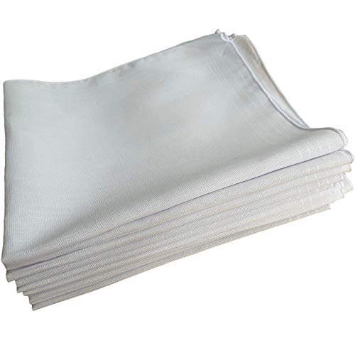 RJM Herren-Taschentücher, Polyester, Baumwolle, Weiß, 10 Stück, weiß, One size von Rjm