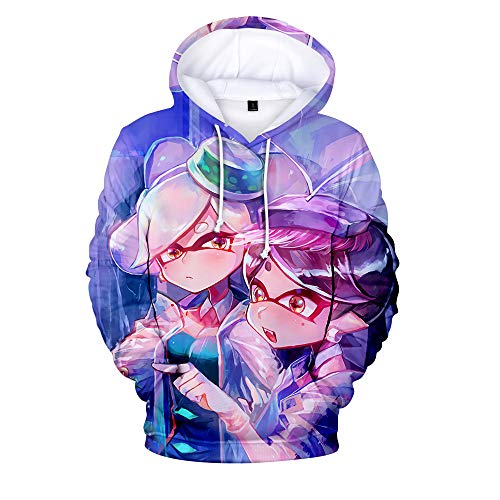 Rkjhgiikjf Splatoon Pullover Kapuzenpullover Trendy Hoodie Karikaturdruck Beiläufiger Pullover Loses Sweatshirt Sportoberteile Unisex (Color : A03, Size : XL) von Rkjhgiikjf