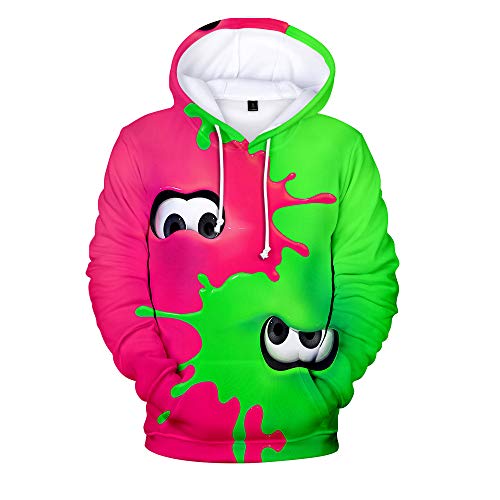 Rkjhgiikjf Splatoon Pullover Kapuzenpullover Trendy Hoodie Karikaturdruck Beiläufiger Pullover Loses Sweatshirt Sportoberteile Unisex (Color : A06, Size : L) von Rkjhgiikjf