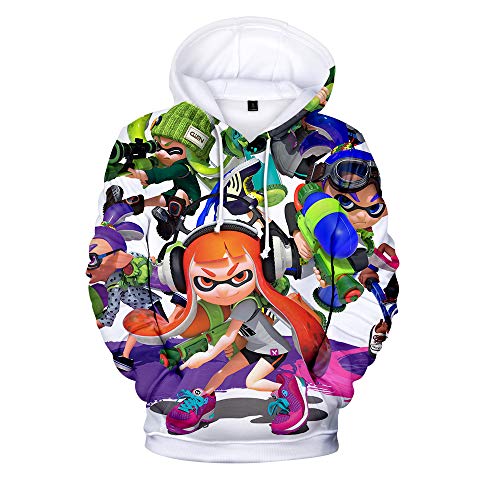 Rkjhgiikjf Splatoon Pullover Kapuzenpullover Trendy Hoodie Karikaturdruck Beiläufiger Pullover Loses Sweatshirt Sportoberteile Unisex (Color : A07, Size : M) von Rkjhgiikjf