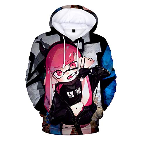 Rkjhgiikjf Splatoon Pullover Kapuzenpullover Trendy Hoodie Karikaturdruck Beiläufiger Pullover Loses Sweatshirt Sportoberteile Unisex (Color : A11, Size : XXL) von Rkjhgiikjf