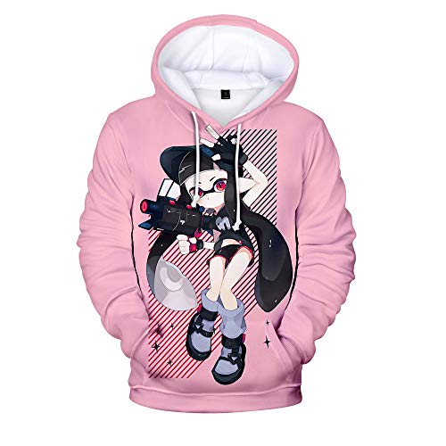 Rkjhgiikjf Splatoon Pullover Kapuzenpullover Trendy Hoodie Karikaturdruck Beiläufiger Pullover Loses Sweatshirt Sportoberteile Unisex (Color : A12, Size : XS) von Rkjhgiikjf