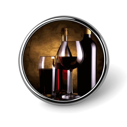 Drei Weinflaschen und Glas über rundem Abzeichen, niedliche Brosche, Hüte, Jacken, Dekor, personalisierte Anstecknadel, Kleidung, Schmuck, Zubehör für Hochzeit, Party, Geschenk von Rkklvbns