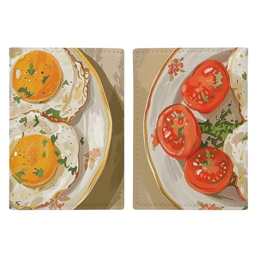 Eggs And Tomatoes Passport Holder, ID Card Protector Case Passport Holder with Slot Passports Travel Wallet Document Cover for Women And Men von Rkklvbns