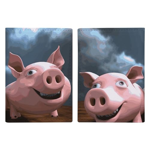 Funny 3D Piggies Passport Holder, ID Card Protector Case Passport Holder with Slot Passports Travel Wallet Document Cover for Women And Men von Rkklvbns