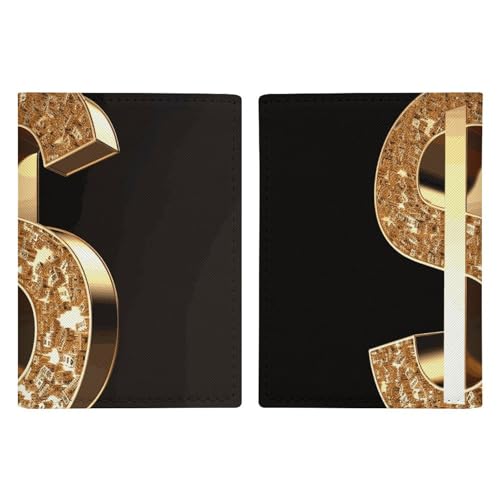 Goldene Dollarzeichen-Reisepasshülle, Ausweishülle, Reisepasshülle mit Schlitz, Reisebrieftasche, Dokumentenhülle für Damen und Herren Goldene Dollarzeichen-Reisepasshülle, Ausweishülle, Reisepasshülle mit Schlitz, Reisebrieftasche, Dokumentenhülle für Damen und Herren von Rkklvbns