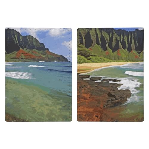 Kauai Hawaii Seashore Passport Holder, ID Card Protector Case Passport Holder with Slot Passports Travel Wallet Document Cover for Women And Men von Rkklvbns