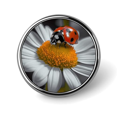 Marienkäfer Gänseblümchen Runde Brosche Hüte Jacken Dekor Personalisierte Anstecknadel Kleidung Schmuck Zubehör für Hochzeit Party Geschenk von Rkklvbns