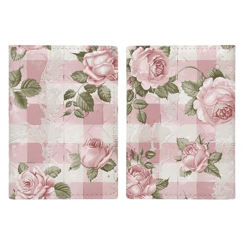 Peach Retro Pattern Passport Holder, ID Card Protector Case Passport Holder with Slot Passports Travel Wallet Document Cover for Women And Men von Rkklvbns