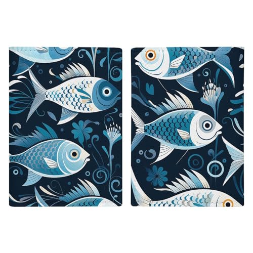 Reisepasshülle mit Cartoon-Fischdruck, Ausweishülle, Reisepasshülle mit Schlitz, Reisebrieftasche, Dokumentenhülle für Damen und Herren Reisepasshülle mit Cartoon-Fischdruck, Ausweishülle, Reisepasshülle mit Schlitz, Reisebrieftasche, Dokumentenhülle für Damen und Herren von Rkklvbns