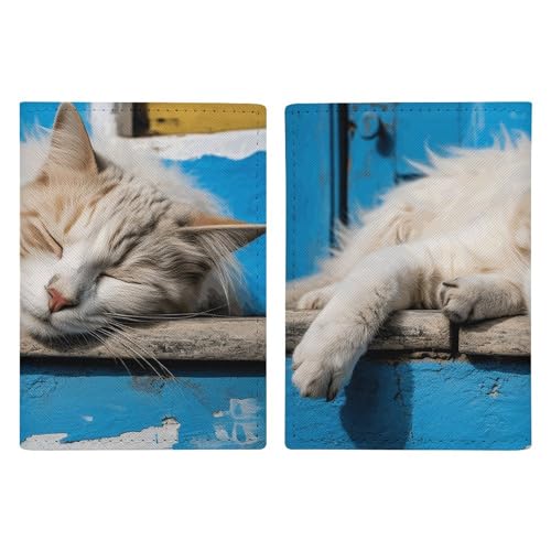 Reisepasshülle mit schlafender kleiner Katze, Ausweishülle, Reisepasshülle mit Schlitz, Reisebrieftasche, Dokumentenhülle für Damen und Herren Reisepasshülle mit schlafender kleiner Katze, Ausweishülle, Reisepasshülle mit Schlitz, Reisebrieftasche, Dokumentenhülle für Damen und Herren von Rkklvbns
