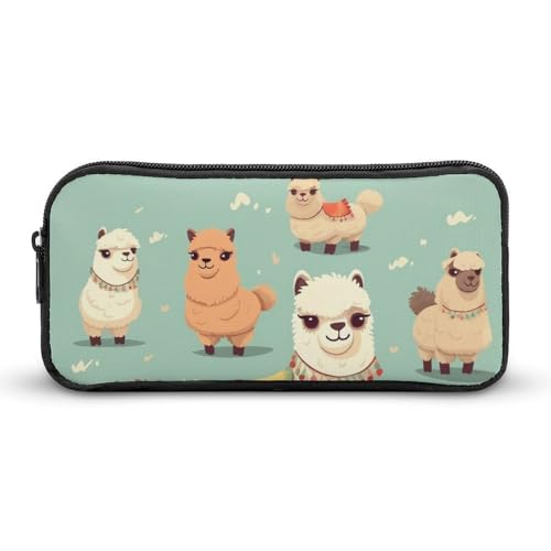 Rkklvbns Alpacas großes Federmäppchen, tragbares Federmäppchen mit Reißverschluss, Schreibwaren-Organizer, einfache Aufbewahrung, ästhetische Schreibwaren für Büro, Uni, Erwachsene von Rkklvbns