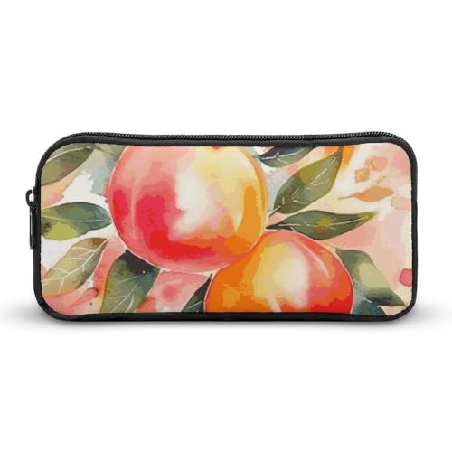 Rkklvbns Buntes Pfirsich-Aquarell-Design, großes Federmäppchen, tragbares Federmäppchen mit Reißverschluss, Schreibwaren-Organizer, einfache Aufbewahrung, ästhetisches Schreibwaren für Büro, Uni von Rkklvbns