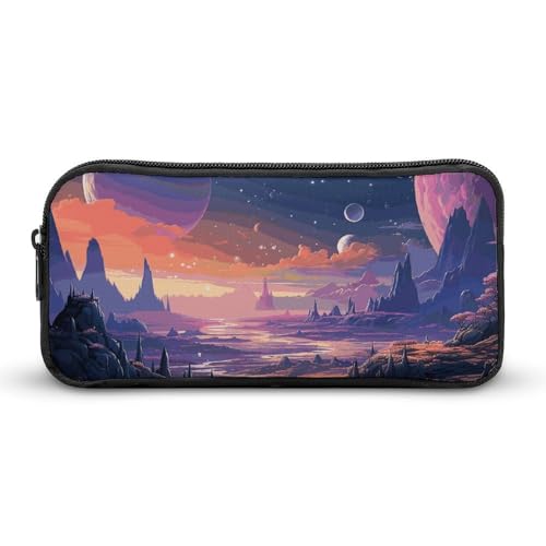 Rkklvbns Buntes Retro-Federmäppchen, großes Federmäppchen, tragbares Federmäppchen mit Reißverschluss, Schreibwaren-Organizer, einfache Aufbewahrung, ästhetische Schreibwaren für Büro, Uni, Erwachsene von Rkklvbns