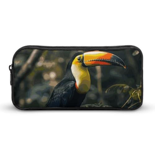 Rkklvbns Buntes Tukan-Federmäppchen, tragbar, mit Reißverschluss, Schreibwaren-Organizer, einfache Aufbewahrung, ästhetische Schreibwaren für Büro, Uni, Erwachsene von Rkklvbns