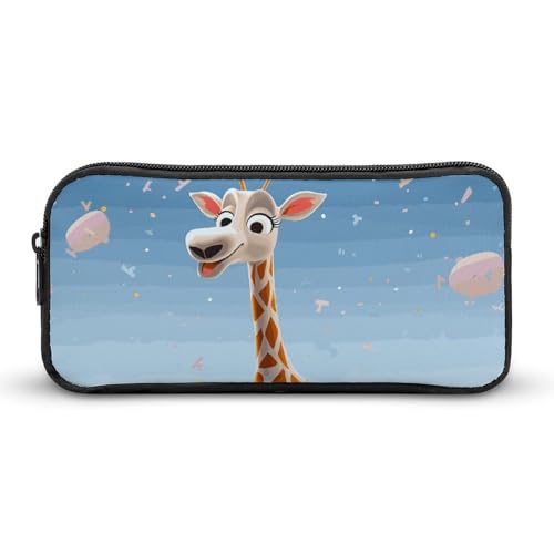 Rkklvbns Cartoons Giraffe großes Federmäppchen, tragbares Federmäppchen mit Reißverschluss, Schreibwaren-Organizer, einfache Aufbewahrung, ästhetische Schreibwaren für Büro, Uni, Erwachsene von Rkklvbns