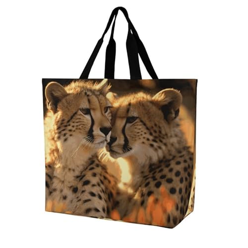 Rkklvbns Cheetah Love Damen-Tragetasche, Schultertasche, Einkaufstasche, tragbar, leicht, langlebig, für Arbeit, Reisen, Freizeittasche Rkklvbns Cheetah Love Damen-Tragetasche, Schultertasche, Einkaufstasche, tragbar, leicht, langlebig, für Arbeit, Reisen, Freizeittasche von Rkklvbns