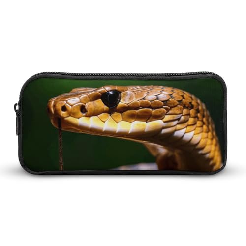 Rkklvbns Cobra Schlange, großes Federmäppchen, tragbares Federmäppchen mit Reißverschluss, Schreibwaren-Organizer, einfache Aufbewahrung, ästhetische Schreibwaren für Büro, Uni, Erwachsene von Rkklvbns