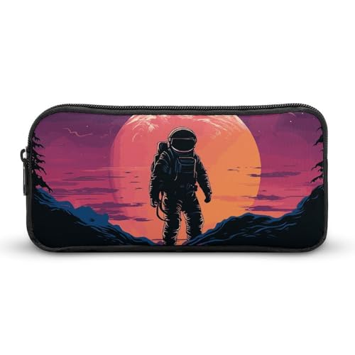 Rkklvbns Cooles Astronauten-Federmäppchen, tragbar, mit Reißverschluss, Schreibwaren-Organizer, einfache Aufbewahrung, ästhetische Schreibwaren für Büro, Uni, Erwachsene von Rkklvbns