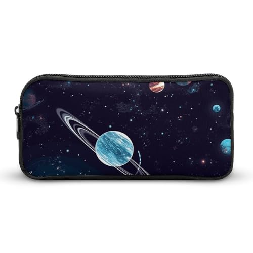 Rkklvbns Galaxy Decor Großes Federmäppchen, tragbares Federmäppchen mit Reißverschluss, Schreibwaren-Organizer, einfache Aufbewahrung, ästhetische Schreibwaren für Büro, Uni, Erwachsene von Rkklvbns
