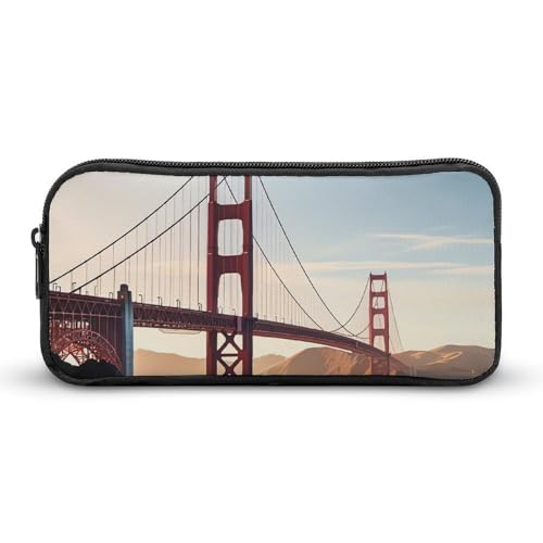 Rkklvbns Golden Gate Bridge großes Federmäppchen, tragbares Federmäppchen mit Reißverschluss, Schreibwaren-Organizer, einfache Aufbewahrung, ästhetische Schreibwaren für Büro, Uni, Erwachsene von Rkklvbns