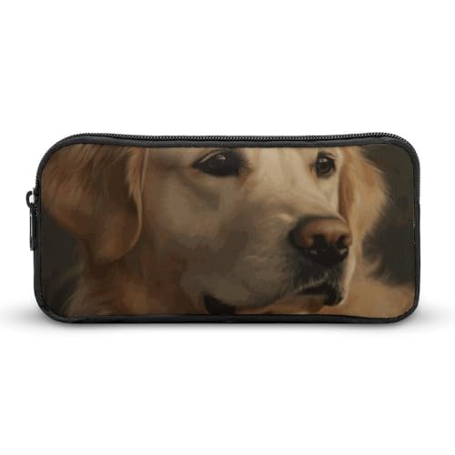 Rkklvbns Golden Retriever großes Federmäppchen, tragbares Federmäppchen mit Reißverschluss, Schreibwaren-Organizer, einfache Aufbewahrung, ästhetische Schreibwaren für Büro, Uni, Erwachsene von Rkklvbns