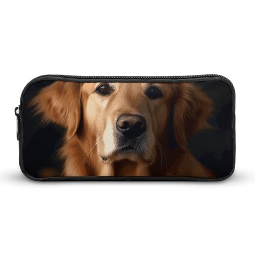 Rkklvbns Golden Retriever großes Federmäppchen, tragbares Federmäppchen mit Reißverschluss, Schreibwaren-Organizer, einfache Aufbewahrung, ästhetische Schreibwaren für Büro, Uni, Erwachsene von Rkklvbns