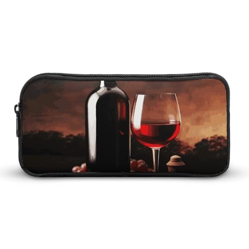 Rkklvbns Großes Federmäppchen, Rotwein und Flasche, tragbares Federmäppchen mit Reißverschluss, Schreibwaren-Organizer, einfache Aufbewahrung, ästhetische Schreibwaren für Büro, Uni, Erwachsene Rkklvbns Großes Federmäppchen, Rotwein und Flasche, tragbares Federmäppchen mit Reißverschluss, Schreibwaren-Organizer, einfache Aufbewahrung, ästhetische Schreibwaren für Büro, Uni, Erwachsene von Rkklvbns