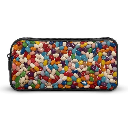 Rkklvbns Großes Federmäppchen, sortiert, Jelly Beans, tragbares Federmäppchen mit Reißverschluss, Schreibwaren-Organizer, einfache Aufbewahrung, ästhetische Schreibwaren für Büro, Uni, Erwachsene von Rkklvbns