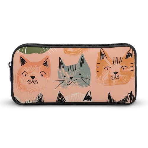 Rkklvbns Großes Federmäppchen, tragbar, mit Reißverschluss, Schreibwaren-Organizer, einfache Aufbewahrung, ästhetische Schreibwaren für Büro, Uni, Erwachsene, Pfirsich und Grün von Rkklvbns