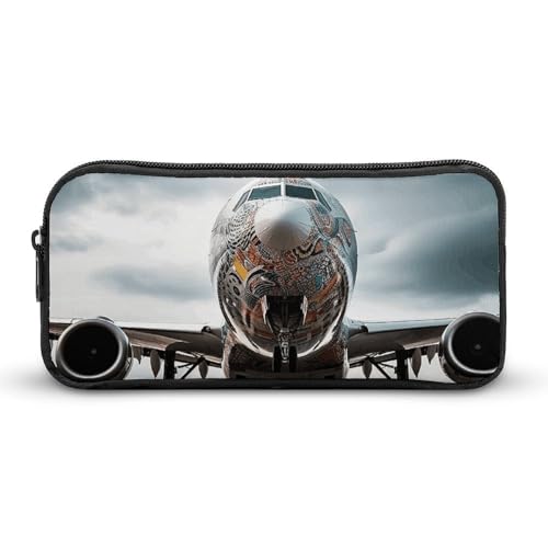 Rkklvbns Großes Federmäppchen im Flugzeug Kunst, tragbares Federmäppchen mit Reißverschluss, Schreibwaren-Organizer, einfache Aufbewahrung, ästhetische Schreibwaren für Büro, Uni, Erwachsene Rkklvbns Großes Federmäppchen im Flugzeug Kunst, tragbares Federmäppchen mit Reißverschluss, Schreibwaren-Organizer, einfache Aufbewahrung, ästhetische Schreibwaren für Büro, Uni, Erwachsene von Rkklvbns