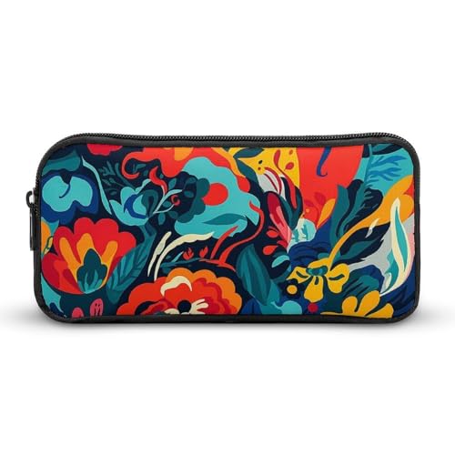 Rkklvbns Großes Federmäppchen mit Blumendesign, tragbares Federmäppchen mit Reißverschluss, Schreibwaren-Organizer, einfache Aufbewahrung, ästhetische Schreibwaren für Büro, Uni, Erwachsene von Rkklvbns