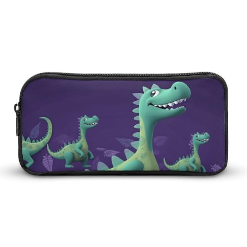 Rkklvbns Großes Federmäppchen mit Cartoon-Dinosaurier-Motiv, tragbares Federmäppchen mit Reißverschluss, Schreibwaren-Organizer, einfache Aufbewahrung, ästhetische Schreibwaren für Büro, Uni von Rkklvbns