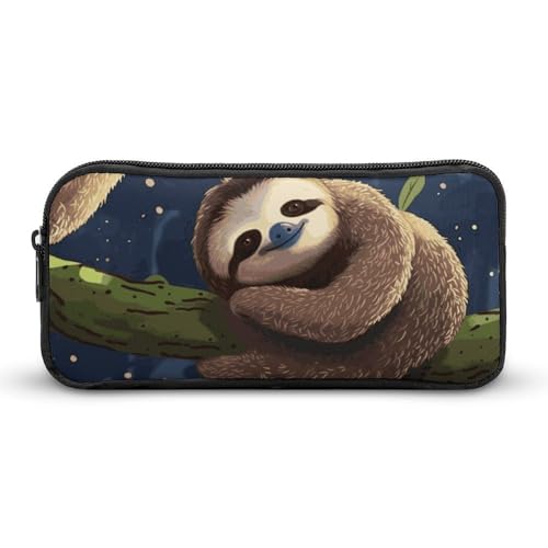 Rkklvbns Großes Federmäppchen mit Faultier-Design, tragbares Federmäppchen mit Reißverschluss, Schreibwaren-Organizer, einfache Aufbewahrung, ästhetische Schreibwaren für Büro, Uni, Erwachsene von Rkklvbns