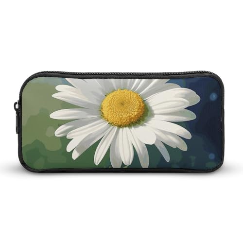 Rkklvbns Großes Federmäppchen mit Gänseblümchen, tragbares Federmäppchen mit Reißverschluss, Schreibwaren-Organizer, einfache Aufbewahrung, ästhetische Schreibwaren für Büro, Uni, Erwachsene von Rkklvbns
