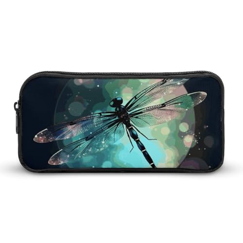 Rkklvbns Großes Federmäppchen mit Galaxie-Motiv Libelle, tragbares Federmäppchen mit Reißverschluss, Schreibwaren-Organizer, einfache Aufbewahrung, ästhetische Schreibwaren für Büro, Uni, Erwachsene von Rkklvbns