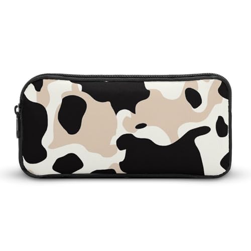 Rkklvbns Großes Federmäppchen mit Kuh-Punkten, tragbares Federmäppchen mit Reißverschluss, Schreibwaren-Organizer, einfache Aufbewahrung, ästhetische Schreibwaren für Büro, Uni, Erwachsene von Rkklvbns
