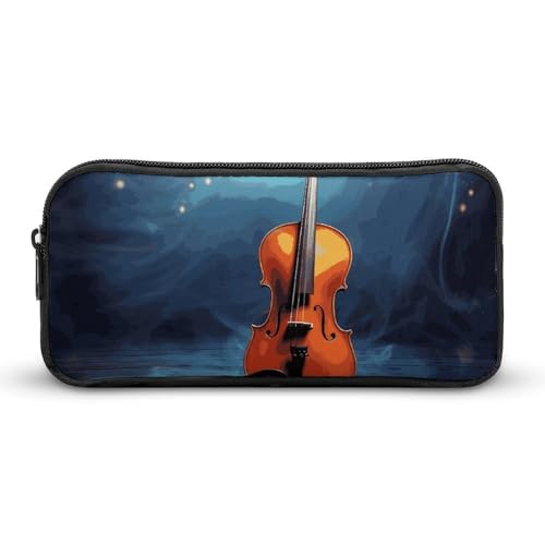 Rkklvbns Großes Federmäppchen mit Violinen-Poster, tragbares Federmäppchen mit Reißverschluss, Schreibwaren-Organizer, einfache Aufbewahrung, ästhetische Schreibwaren für Büro, Uni, Erwachsene von Rkklvbns