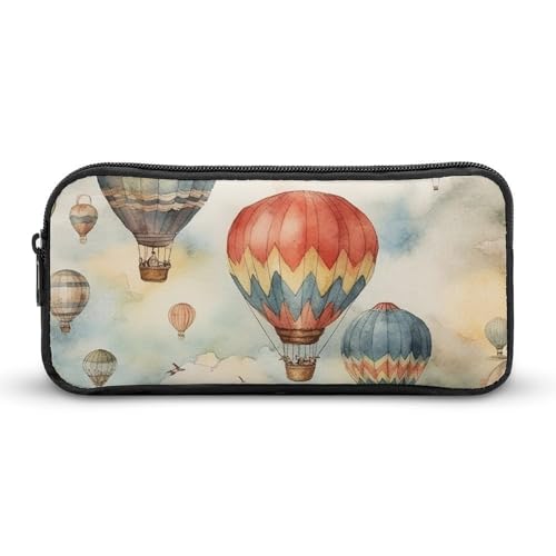 Rkklvbns Großes Federmäppchen mit Wasserfarben-Heißluftballon, tragbares Federmäppchen mit Reißverschluss, Schreibwaren-Organizer, einfache Aufbewahrung, ästhetische Schreibwaren für Büro, Uni von Rkklvbns