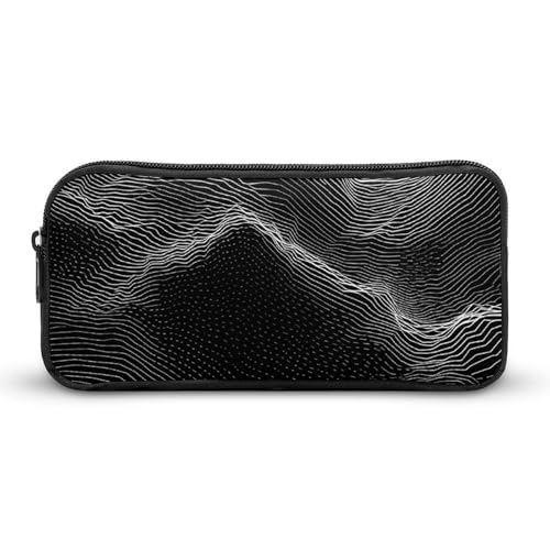 Rkklvbns Großes Federmäppchen mit weißem Linienmuster, tragbares Federmäppchen mit Reißverschluss, Schreibwaren-Organizer, einfache Aufbewahrung, ästhetische Schreibwaren für Büro, Uni, Erwachsene von Rkklvbns