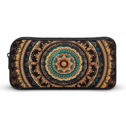 Rkklvbns Großes Mandala-Federmäppchen, tragbares Federmäppchen mit Reißverschluss, Schreibwaren-Organizer, einfache Aufbewahrung, ästhetische Schreibwaren für Büro, Uni, Erwachsene von Rkklvbns